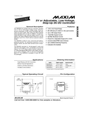 MAX608 数据手册首页