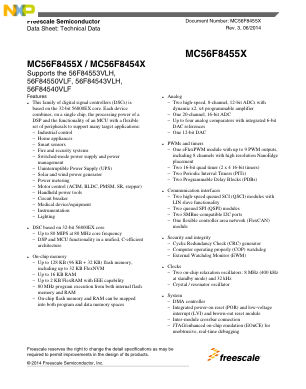 MC56F8455X 数据手册首页
