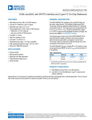 AD5310R datasheet cover page