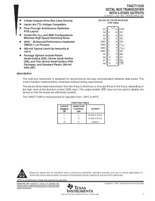 74ACT11245 datasheet cover page