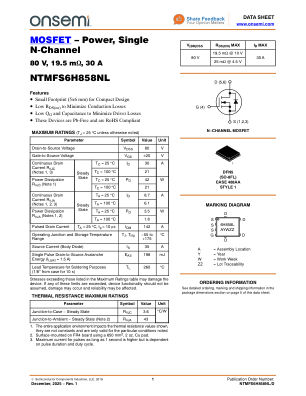 NTMFS6H858NL datasheet cover page
