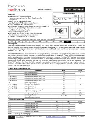 IRF6775M datasheet cover page