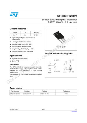 STC08IE120HV 数据手册首页