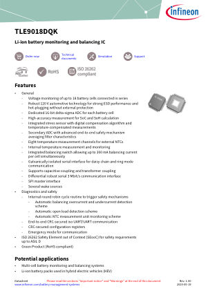 TLE9018DQK datasheet cover page