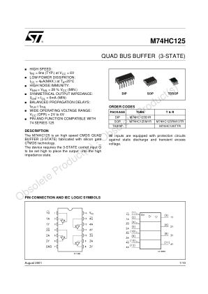 M74HC125 datasheet cover page