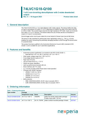 74LVC1G18GV-Q100H datasheet cover page