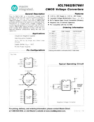 ICL7662-SI7661 datasheet cover page