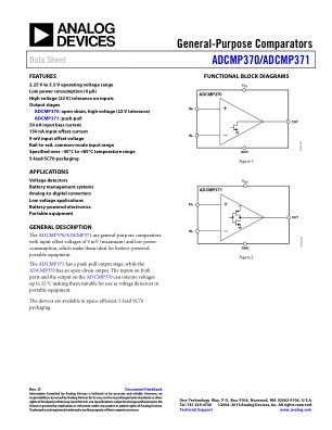 ADCMP370 数据手册首页