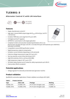 TLE8881-3TN datasheet cover page