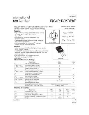 IRG4PH30KD 数据手册首页