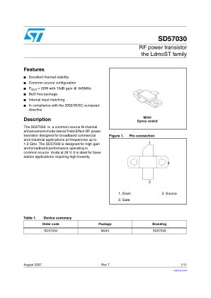 SD57030 datasheet cover page