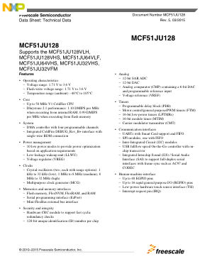 MCF51JU128 数据手册首页