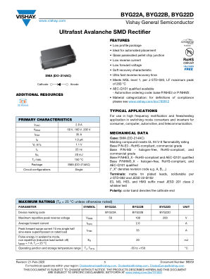 BYG22A 数据手册首页