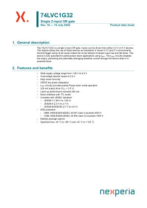 74LVC1G32GW datasheet cover page