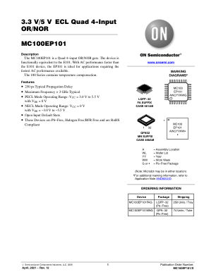 MC100EP101 datasheet cover page