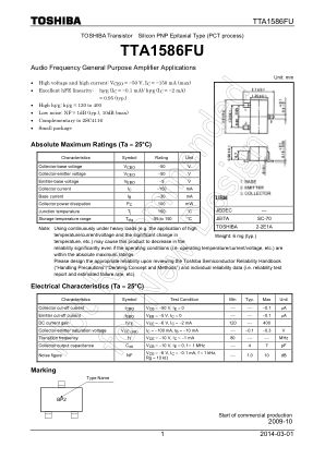TTA1586FU datasheet cover page