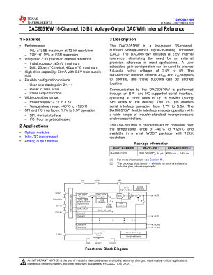 DAC60516W datasheet cover page