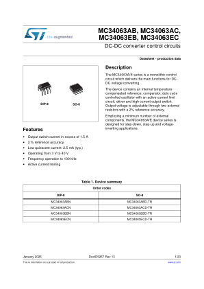 MC34063AB datasheet cover page