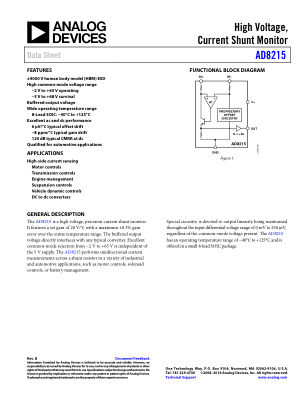 AD8215 datasheet cover page