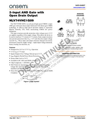 NLV74VHC1G09 数据手册首页