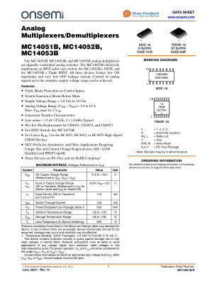 MC14051B 数据手册首页