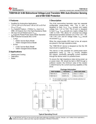 TXB0106-Q1 数据手册首页