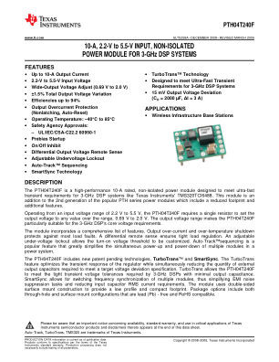 PTH04T240F datasheet cover page