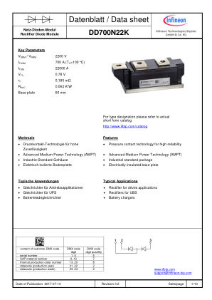 DD700N22K 数据手册首页
