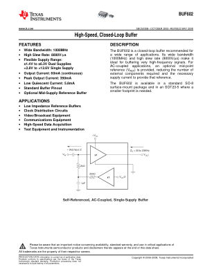 BUF602 datasheet cover page