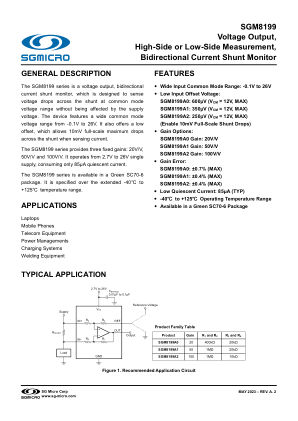 SGM8199 datasheet cover page