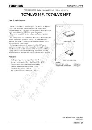 TC74LVX14FT datasheet cover page