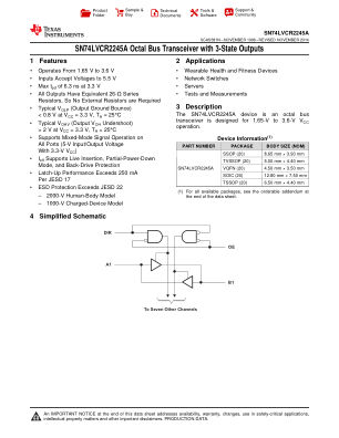 SN74LVCR2245A datasheet cover page