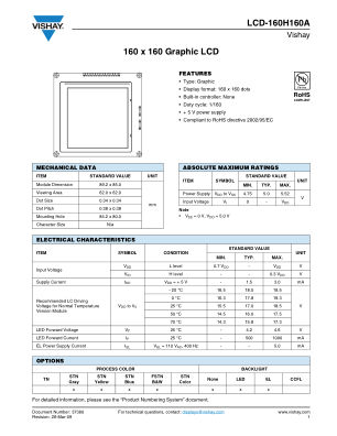 160H160A datasheet cover page