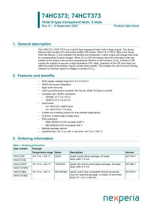 74HCT373D datasheet cover page