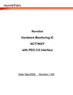 NCT7802Y 数据手册首页