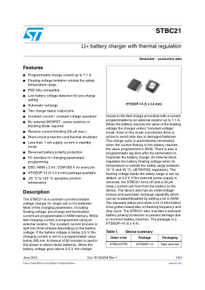 STBC21 datasheet cover page