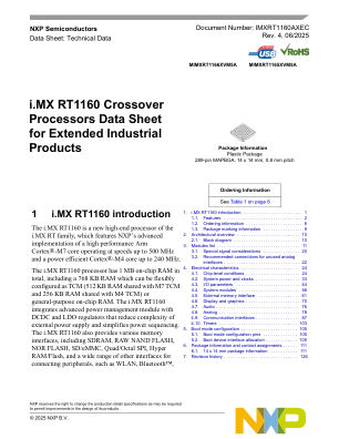 IMXRT1160AXEC datasheet cover page