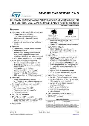 STM32F103RG 数据手册首页