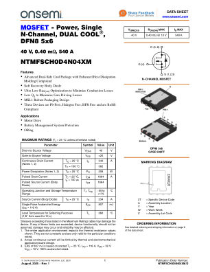 NTMFSCH0D4N04XM datasheet cover page