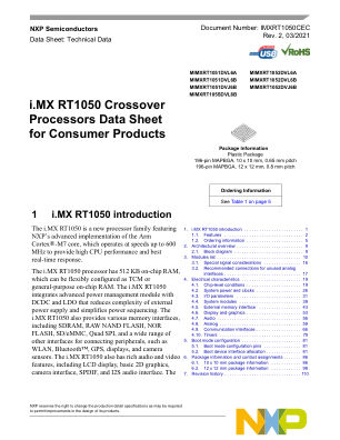 IMXRT1050CEC 数据手册首页