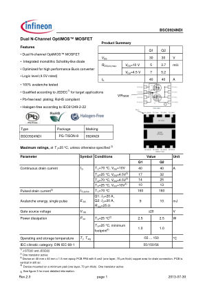 BSC0924NDI 数据手册首页