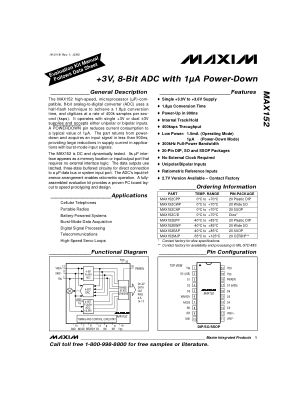 MAX152 数据手册首页