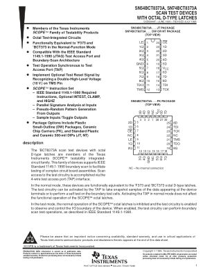 SN74BCT8373A datasheet cover page