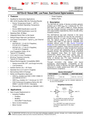 ISO7321-Q1 datasheet cover page