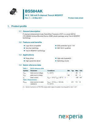 BSS84AKVL datasheet cover page