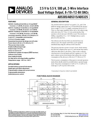 AD5305 数据手册首页
