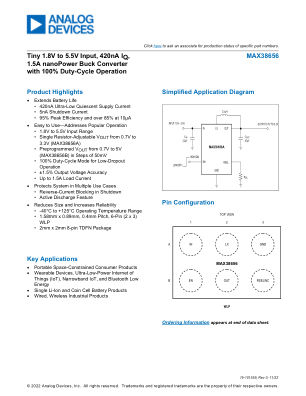 MAX38656 datasheet cover page