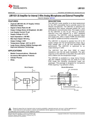 LMV1031 datasheet cover page