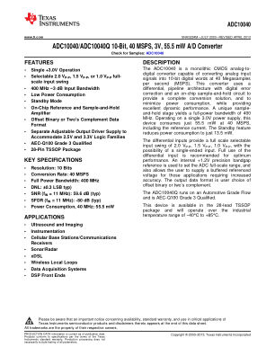 ADC10040-Q1 数据手册首页