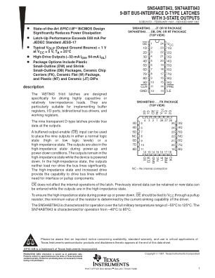 SN74ABT843 数据手册首页